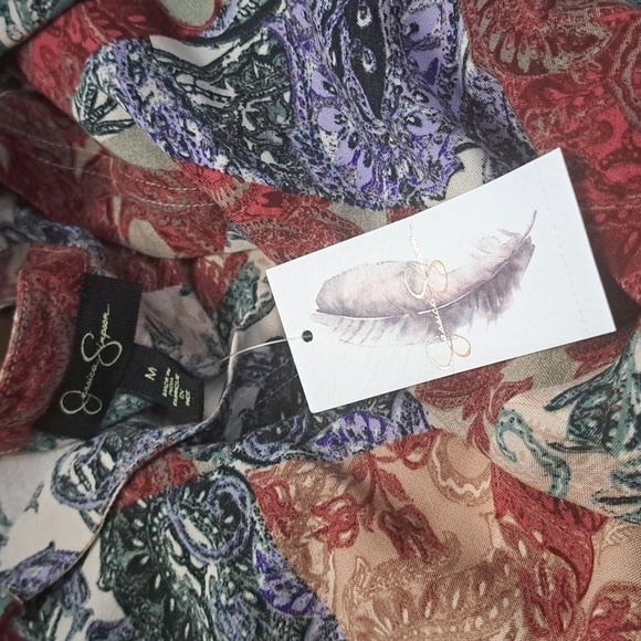 NWT JESSICA SIMPSON BOHO JENA TOP IN PAISLEY PATCH 🤍 Medium - Picture 6 of 8